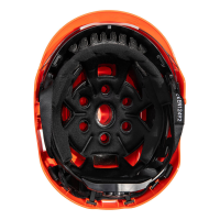 Sicherheitshelm mit Visir und Kinnriemen - orange