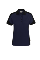 HAKRO Damen Poloshirt Contrast MIKRALINAR® ECO, tinte/schwarz, 4XL