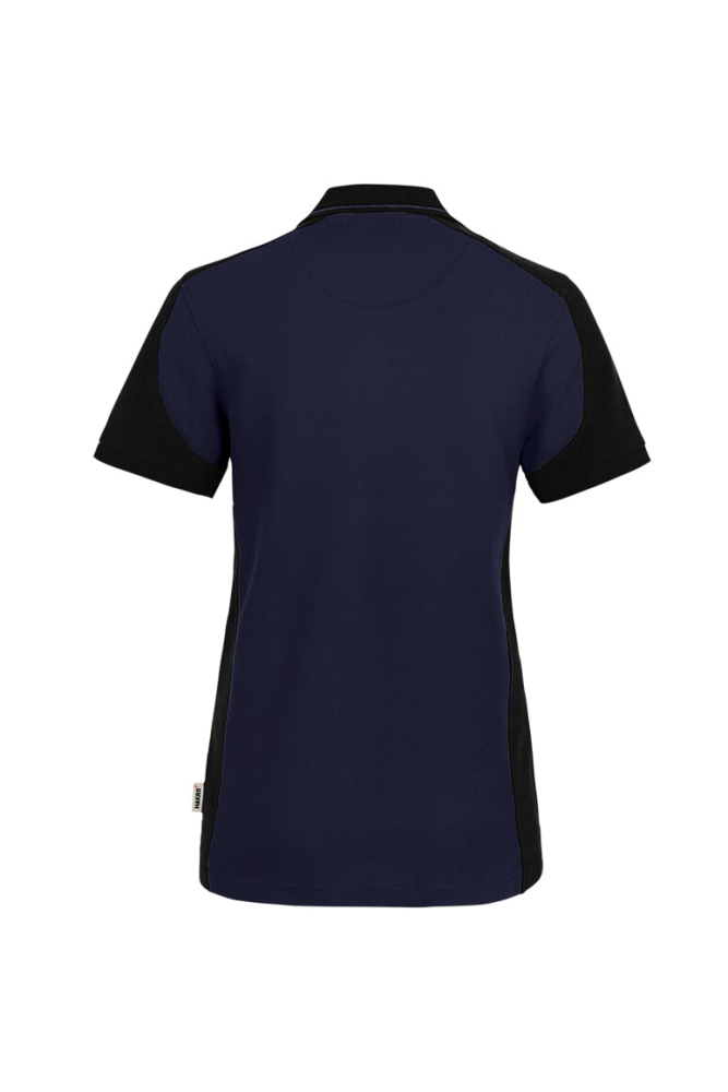HAKRO Damen Poloshirt Contrast MIKRALINAR® ECO, tinte/schwarz, 4XL
