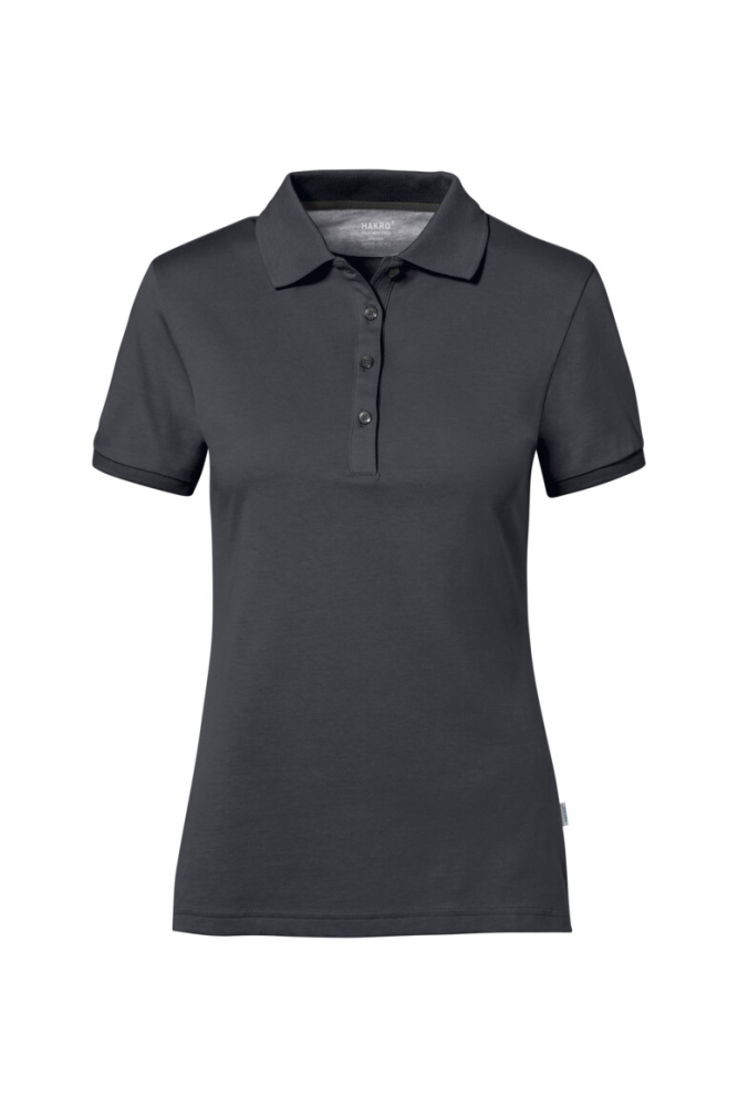 HAKRO cotton tec® damen poloshirt, karbongrau