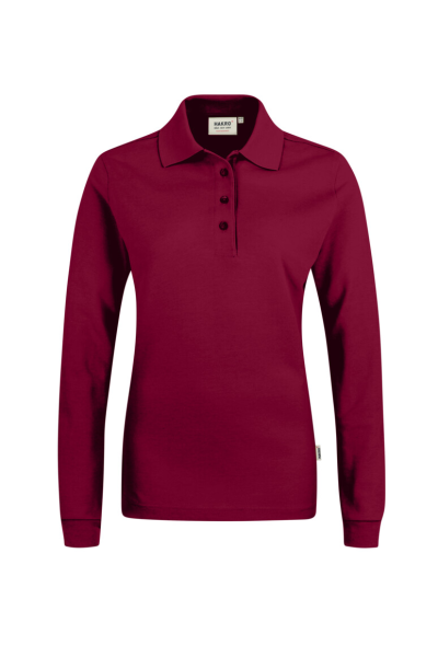 HAKRO Damen Longsleeve-Poloshirt Mikralinar®, weinrot