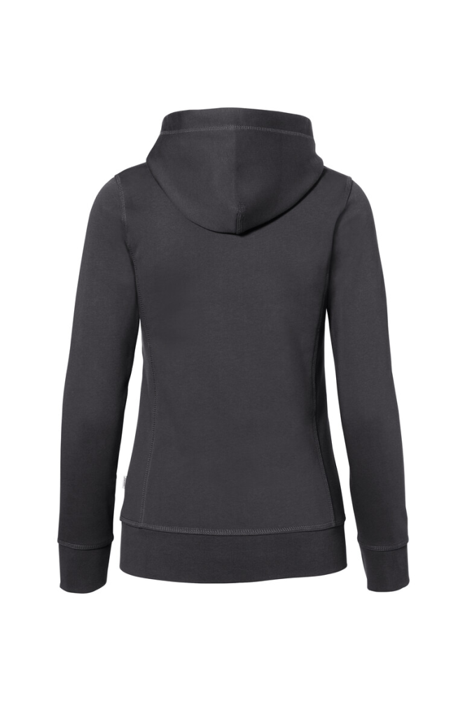 HAKRO Damen Kapuzenjacke Bonded ECO, karbongrau/silber