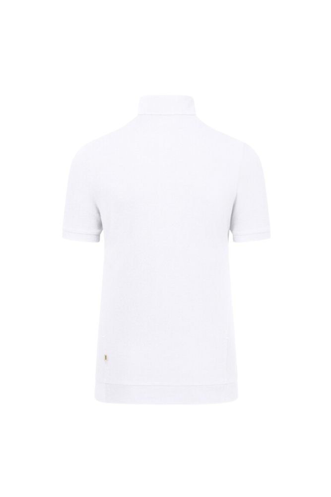 HAKRO Damen Zip-Shirt Piqué Mikralinar® Eco, weiss