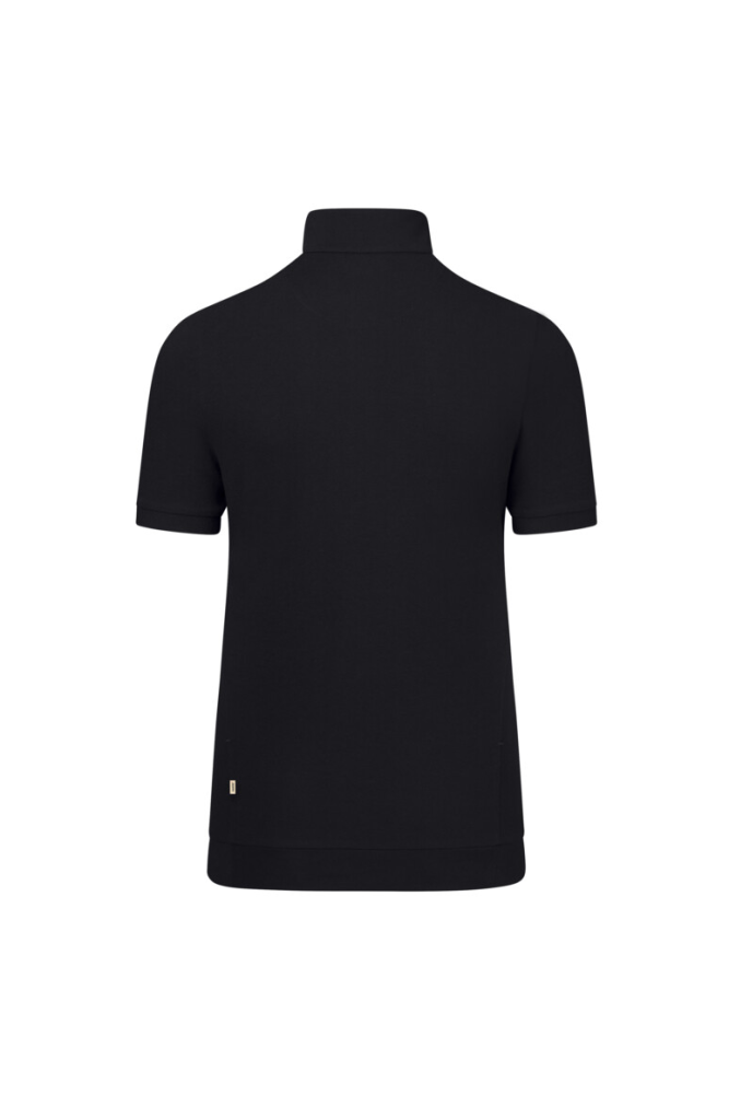 HAKRO Damen Zip-Shirt Piqué Mikralinar® Eco, schwarz