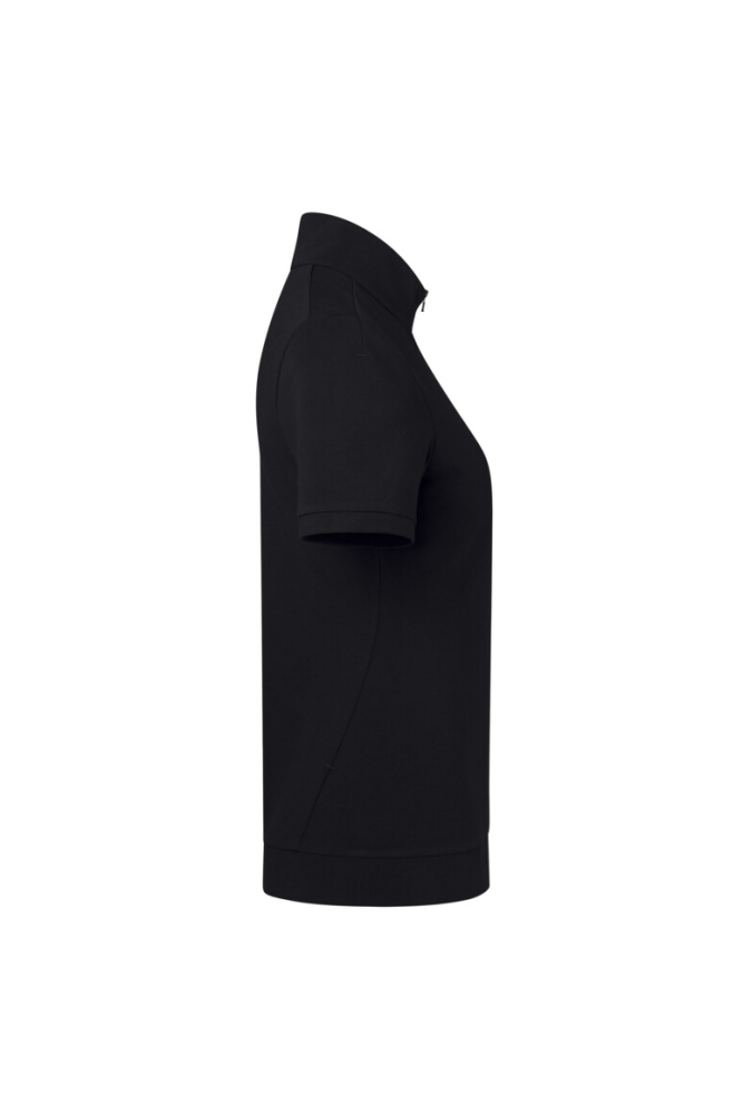 HAKRO Damen Zip-Shirt Piqué Mikralinar® Eco, schwarz