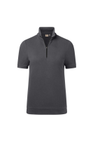 HAKRO Damen Zip-Shirt Piqué Mikralinar® Eco, karbongrau