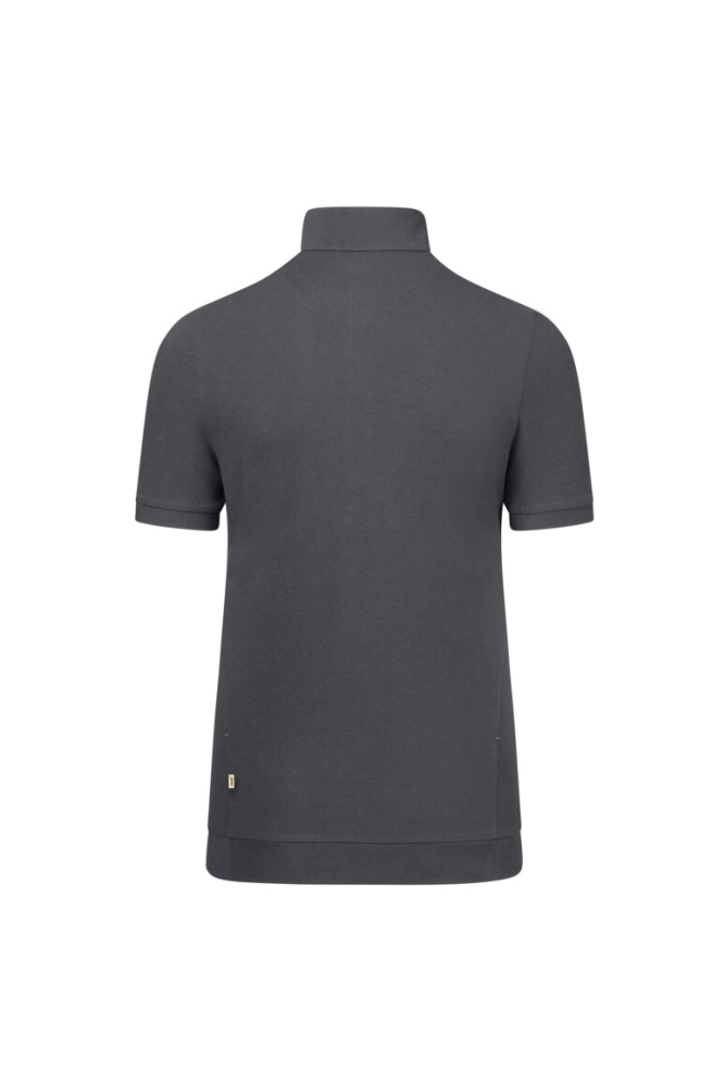 HAKRO Damen Zip-Shirt Piqué Mikralinar® Eco, karbongrau