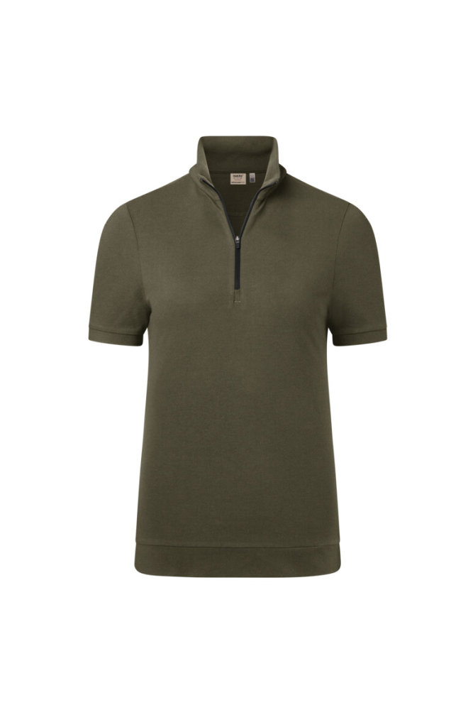 HAKRO Damen Zip-Shirt Piqué Mikralinar® Eco, olive
