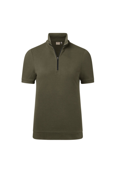 HAKRO Damen Zip-Shirt Piqué Mikralinar® Eco, olive
