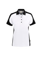 HAKRO Damen Poloshirt Contrast MIKRALINAR® ECO, weiss/schwarz, 4XL