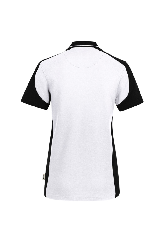 HAKRO Damen Poloshirt Contrast MIKRALINAR® ECO, weiss/schwarz, 4XL