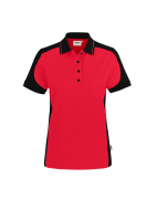 HAKRO Damen Poloshirt Contrast MIKRALINAR® ECO, rot/schwarz, 4XL