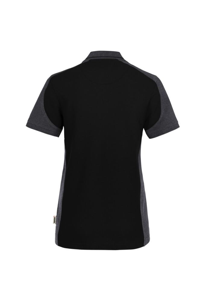 HAKRO Damen Poloshirt Contrast MIKRALINAR® ECO, schwarz/karbongrau, M