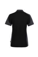 HAKRO Damen Poloshirt Contrast MIKRALINAR® ECO, schwarz/karbongrau, M