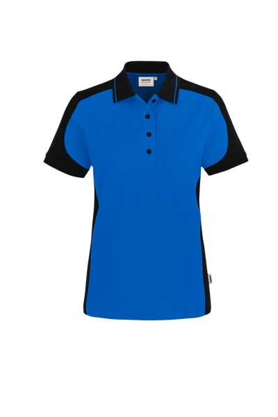HAKRO Damen Poloshirt Contrast Mikralinar® Eco, royalblau/schwarz