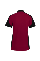 HAKRO Damen Poloshirt Contrast MIKRALINAR® ECO, weinrot/schwarz, XL