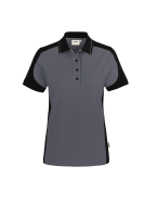 HAKRO Damen Poloshirt Contrast MIKRALINAR® ECO, anthrazit/schwarz, 4XL