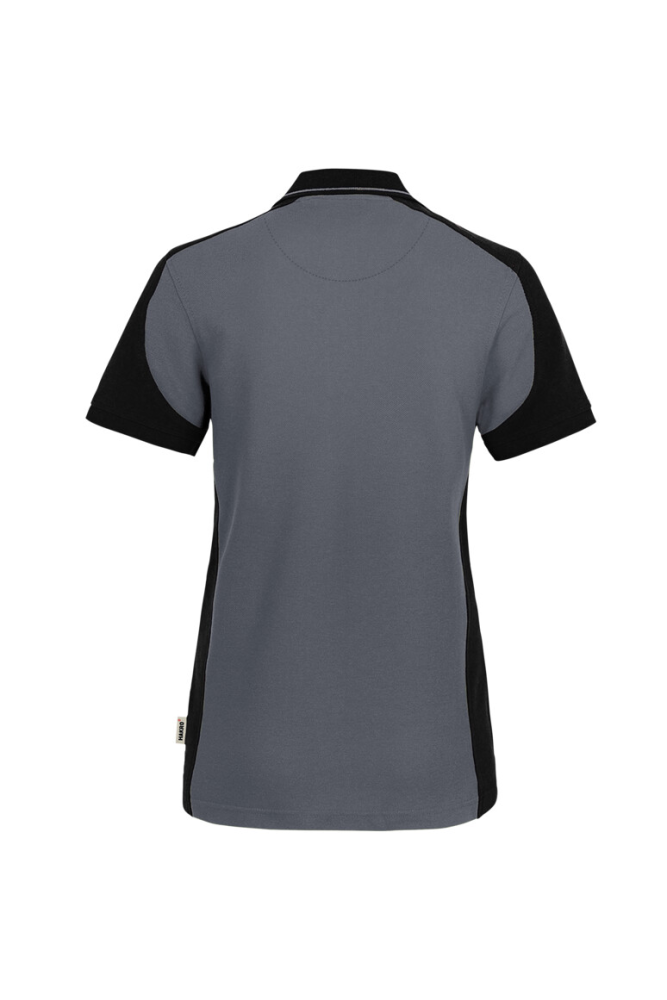 HAKRO Damen Poloshirt Contrast MIKRALINAR® ECO, anthrazit/schwarz, 4XL