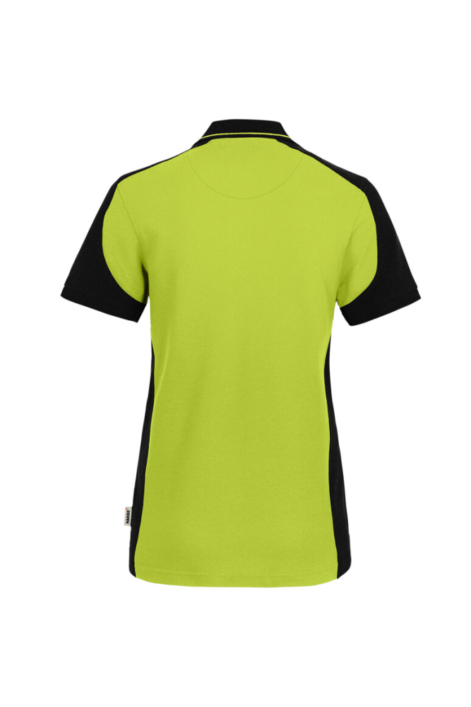 HAKRO Damen Poloshirt Contrast MIKRALINAR® ECO, kiwi/schwarz, 2XS