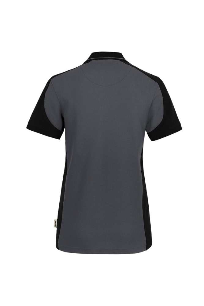 HAKRO Damen Poloshirt Contrast MIKRALINAR® ECO, karbongrau/schwarz, 5XL