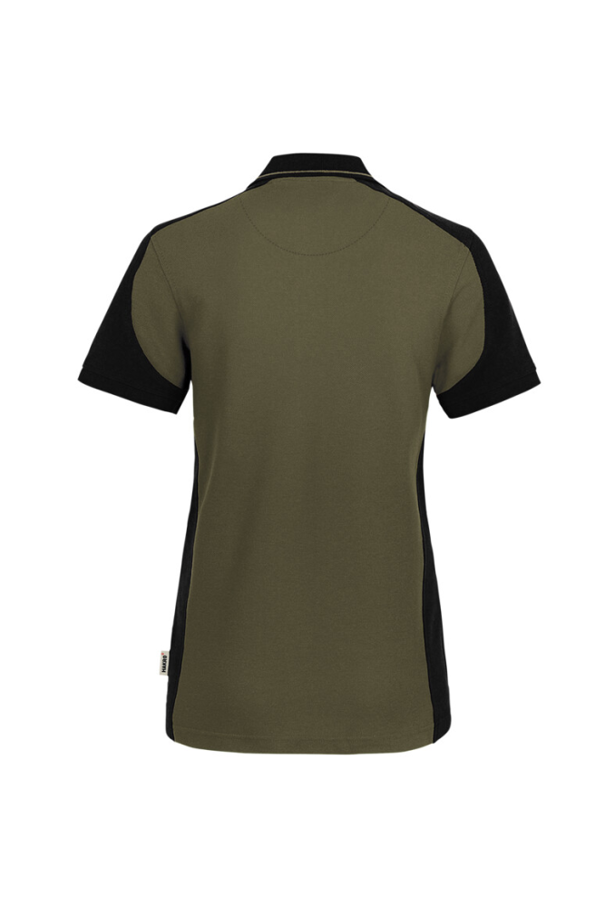 HAKRO Damen Poloshirt Contrast MIKRALINAR® ECO, olive/schwarz, S