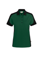 HAKRO Damen Poloshirt Contrast MIKRALINAR® ECO, tanne/schwarz, 4XL