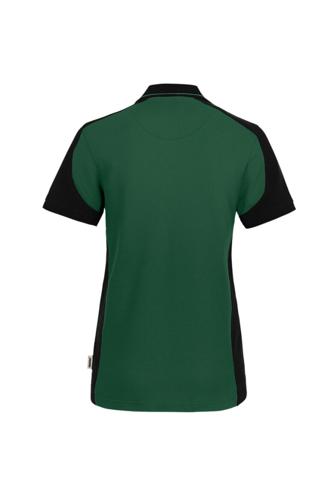 HAKRO Damen Poloshirt Contrast MIKRALINAR® ECO, tanne/schwarz, 4XL