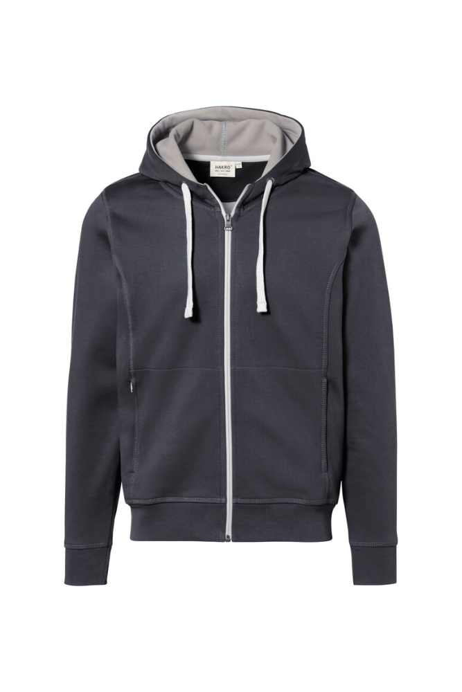 HAKRO Kapuzenjacke Bonded Eco, karbongrau/silber