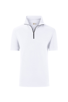 HAKRO Zip-Shirt Piqué Mikralinar® Eco, weiss
