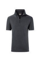 HAKRO Zip-Shirt Piqué Mikralinar® Eco, karbongrau