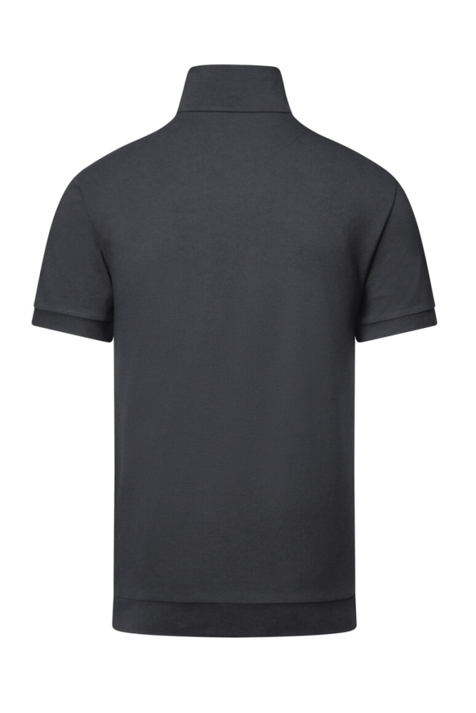 HAKRO Zip-Shirt Piqué Mikralinar® Eco, karbongrau