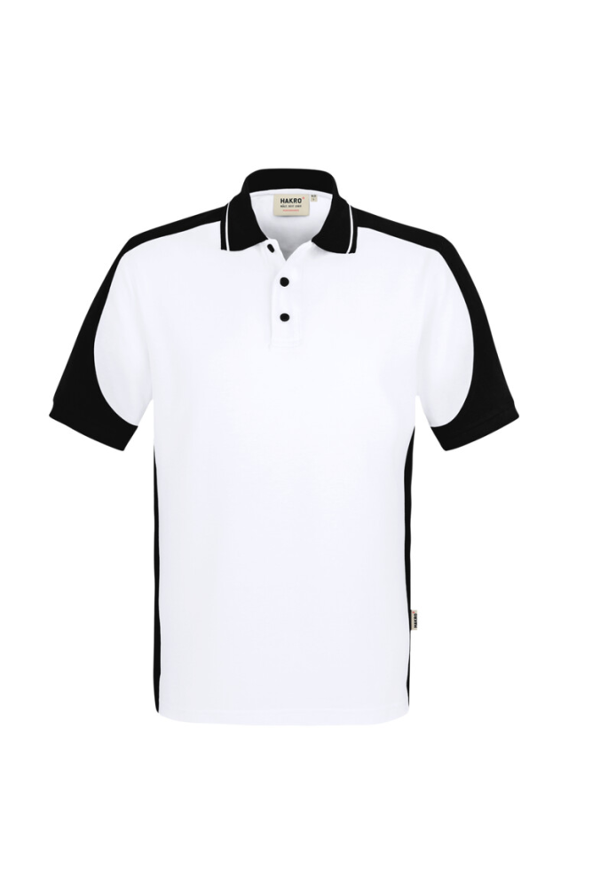 HAKRO Poloshirt Contrast MIKRALINAR® ECO, weiss/schwarz, 4XL