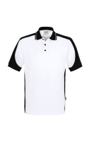 HAKRO Poloshirt Contrast MIKRALINAR® ECO, weiss/schwarz, 4XL