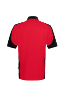 HAKRO Poloshirt Contrast MIKRALINAR® ECO, rot/schwarz, M