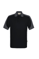 HAKRO Poloshirt Contrast MIKRALINAR® ECO, schwarz/karbongrau, 4XL