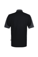 HAKRO Poloshirt Contrast MIKRALINAR® ECO, schwarz/karbongrau, 4XL