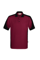 HAKRO Poloshirt Contrast MIKRALINAR® ECO, weinrot/schwarz, 5XL