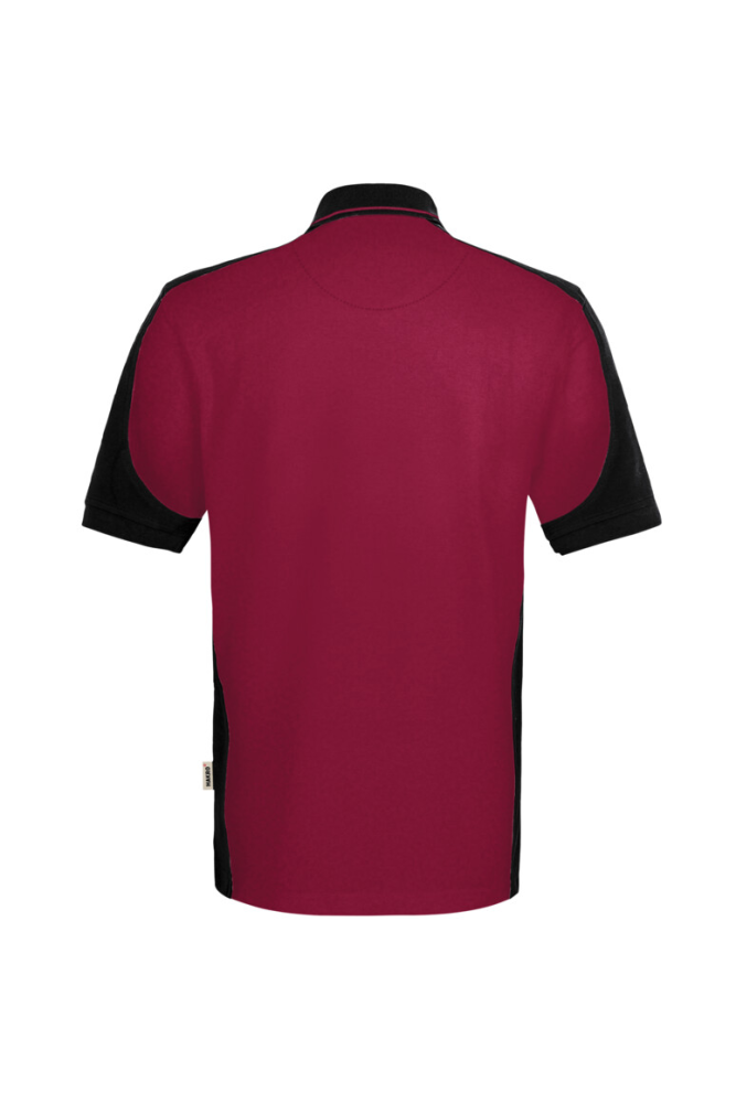 HAKRO Poloshirt Contrast MIKRALINAR® ECO, weinrot/schwarz, 5XL