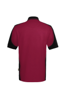 HAKRO Poloshirt Contrast MIKRALINAR® ECO, weinrot/schwarz, 5XL