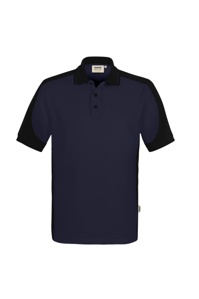 HAKRO Poloshirt Contrast MIKRALINAR® ECO, tinte/schwarz, XL