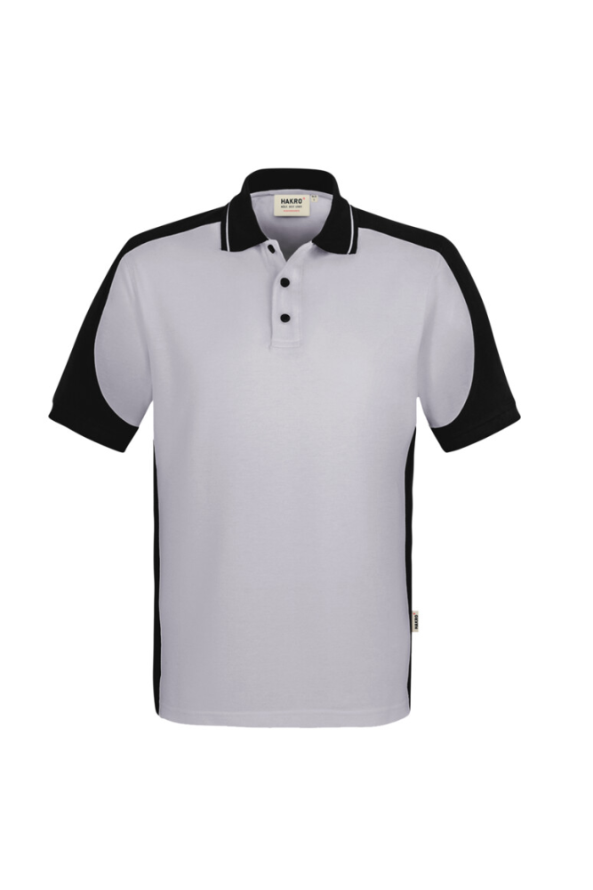 HAKRO Poloshirt Contrast MIKRALINAR® ECO, titan/schwarz, 4XL