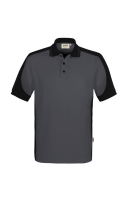 HAKRO Poloshirt Contrast MIKRALINAR® ECO, karbongrau/schwarz, 2XL