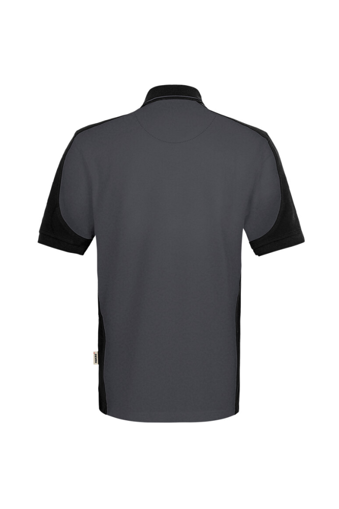 HAKRO Poloshirt Contrast MIKRALINAR® ECO, karbongrau/schwarz, 2XL