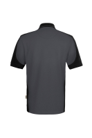 HAKRO Poloshirt Contrast MIKRALINAR® ECO, karbongrau/schwarz, 2XL