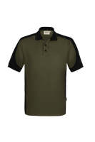 HAKRO Poloshirt Contrast MIKRALINAR® ECO, olive/schwarz, M