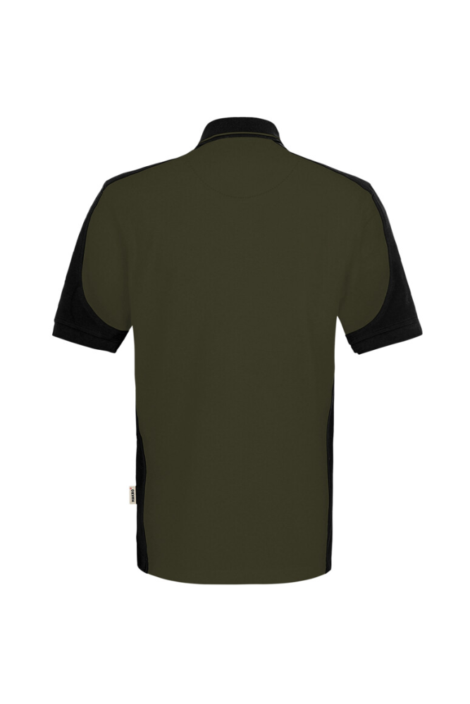 HAKRO Poloshirt Contrast MIKRALINAR® ECO, olive/schwarz, M