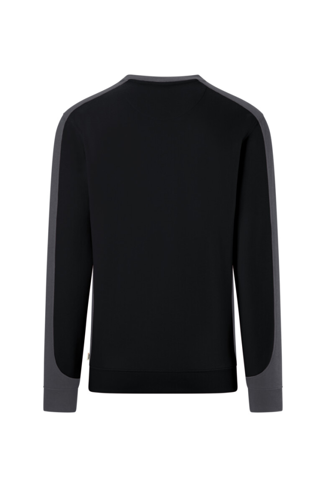 HAKRO Sweatshirt Contrast Mikralinar® Eco, schwarz/karbongrau, 4XL