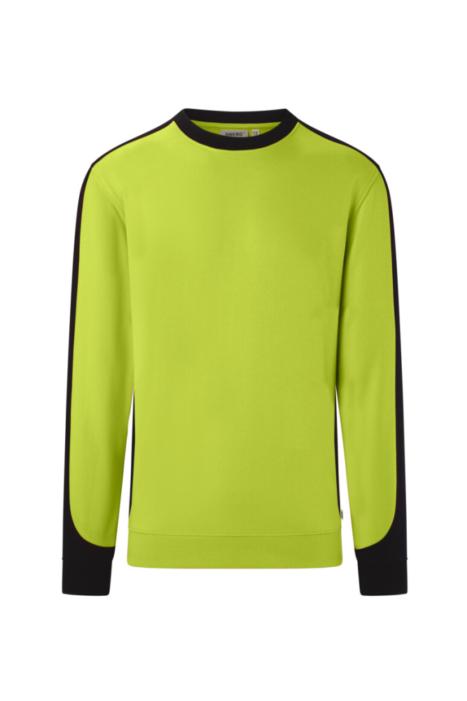 HAKRO Sweatshirt Contrast Mikralinar® Eco, kiwi/schwarz, 4XL