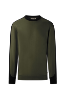 HAKRO Sweatshirt Contrast Mikralinar® Eco, olive/schwarz, 2XS