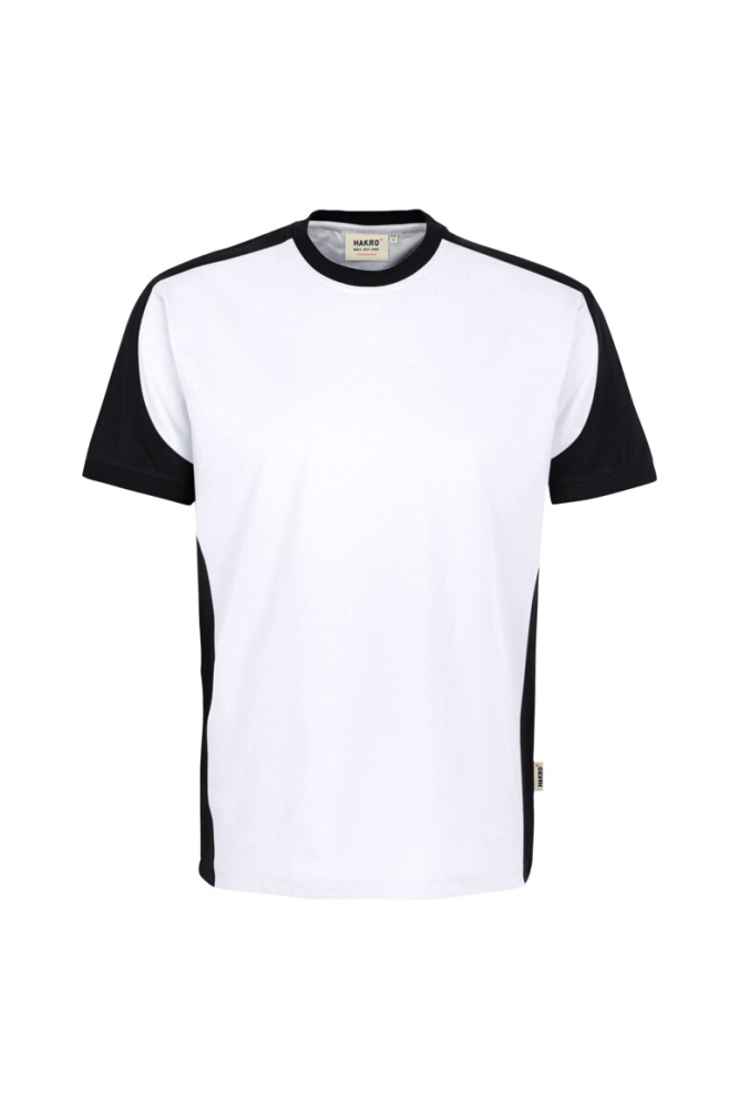 HAKRO T-Shirt Contrast MIKRALINAR® ECO, weiss/schwarz, M